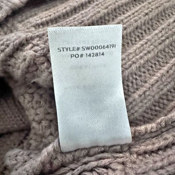 LULU'S | Crisp Mornings Cable Knit Turtleneck Sweater Dress Brown Oversize | XS - Picture 6 of 6